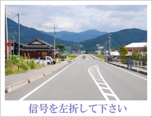 信号を左折して下さい